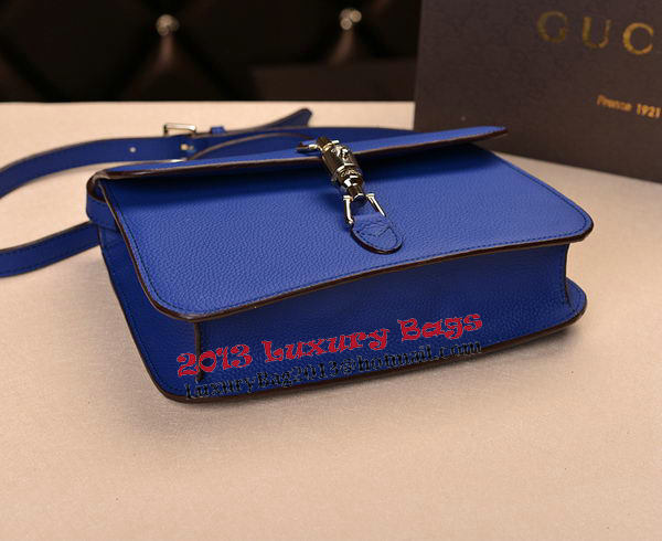 2014 Gucci Original Grainy Leather Shoulder Bag 335188 Blue