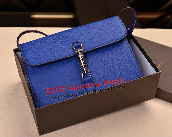 2014 Gucci Original Grainy Leather Shoulder Bag 335188 Blue