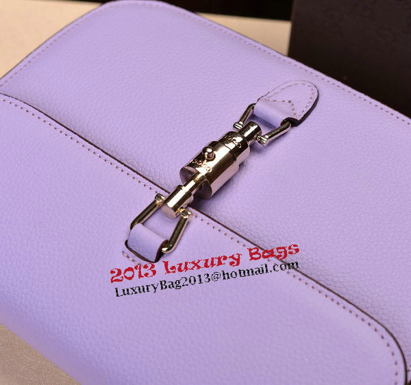 2014 Gucci Original Grainy Leather Shoulder Bag 335188 Lavender