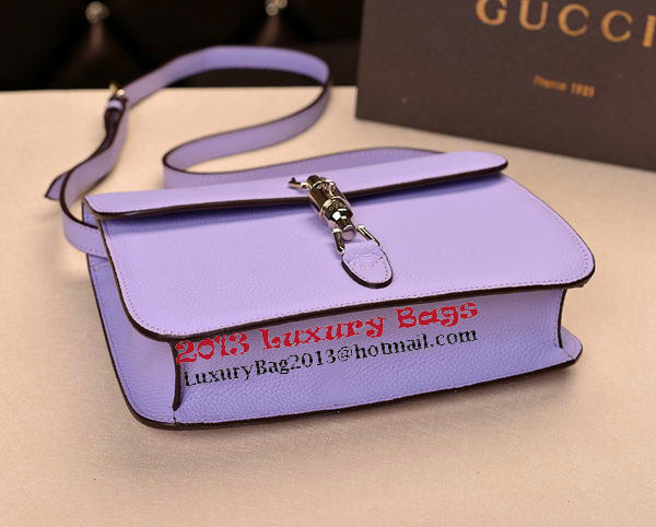 2014 Gucci Original Grainy Leather Shoulder Bag 335188 Lavender