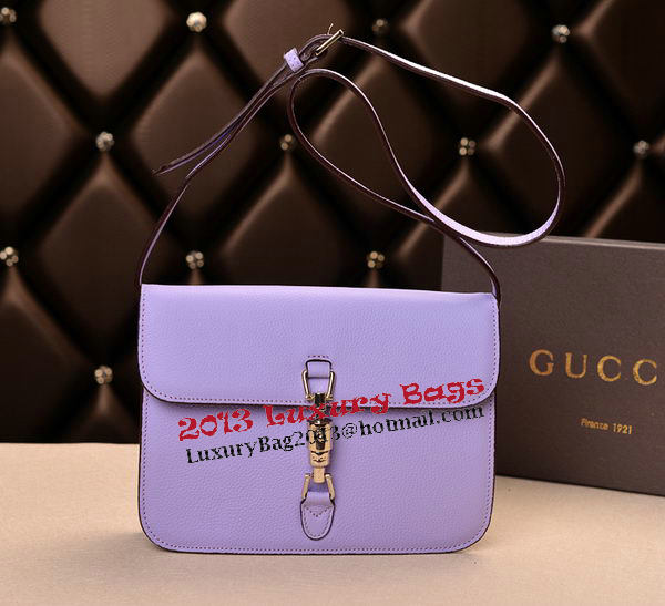 2014 Gucci Original Grainy Leather Shoulder Bag 335188 Lavender