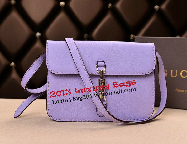 2014 Gucci Original Grainy Leather Shoulder Bag 335188 Lavender