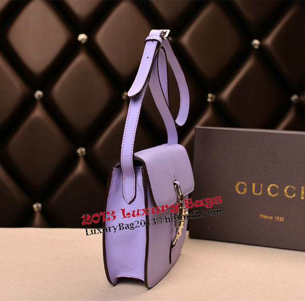 2014 Gucci Original Grainy Leather Shoulder Bag 335188 Lavender