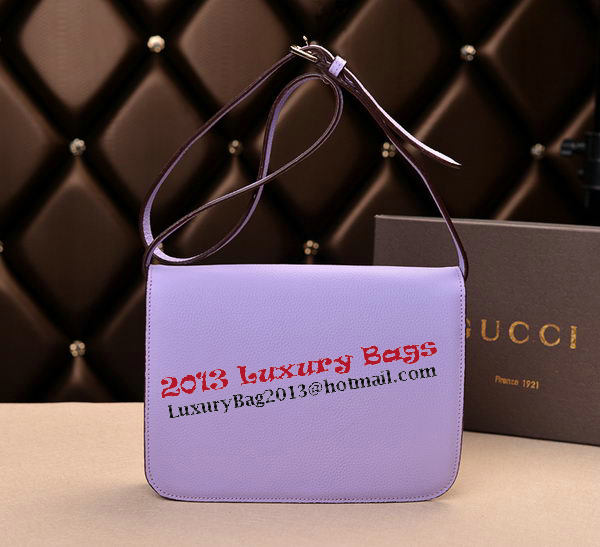 2014 Gucci Original Grainy Leather Shoulder Bag 335188 Lavender