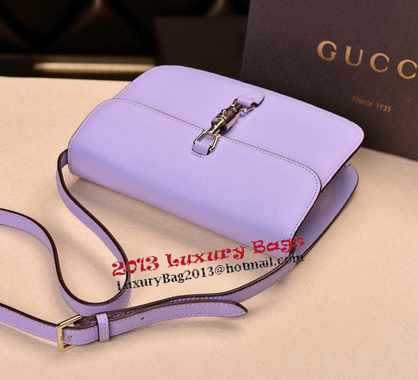 2014 Gucci Original Grainy Leather Shoulder Bag 335188 Lavender