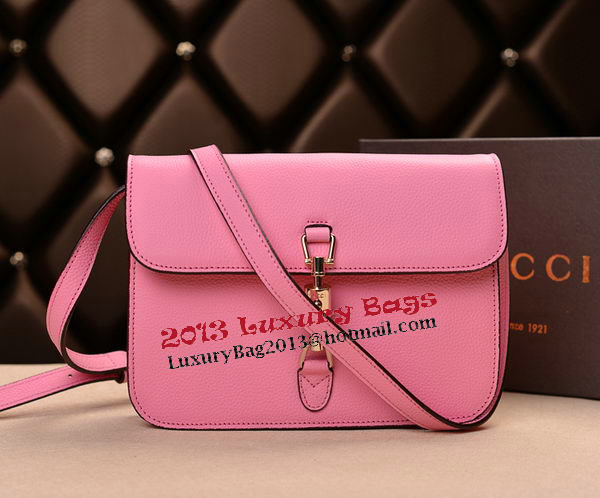 2014 Gucci Original Grainy Leather Shoulder Bag 335188 Pink