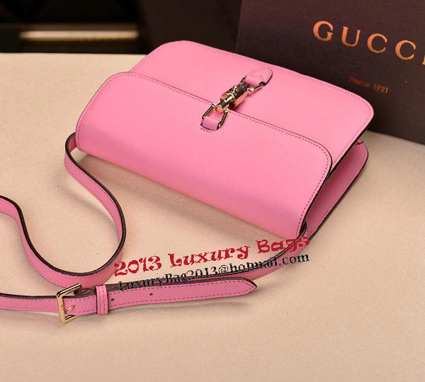 2014 Gucci Original Grainy Leather Shoulder Bag 335188 Pink