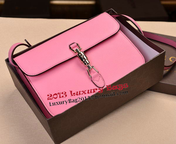 2014 Gucci Original Grainy Leather Shoulder Bag 335188 Pink