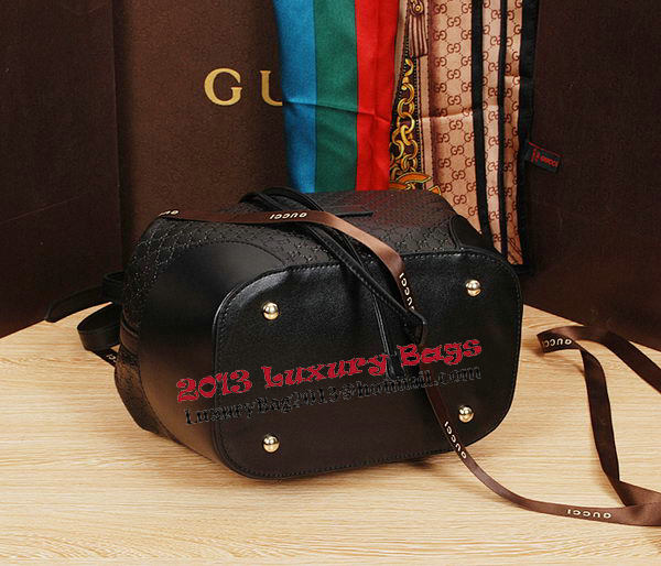 Gucci Guccissima Leather Bucket Bag 354228 Black