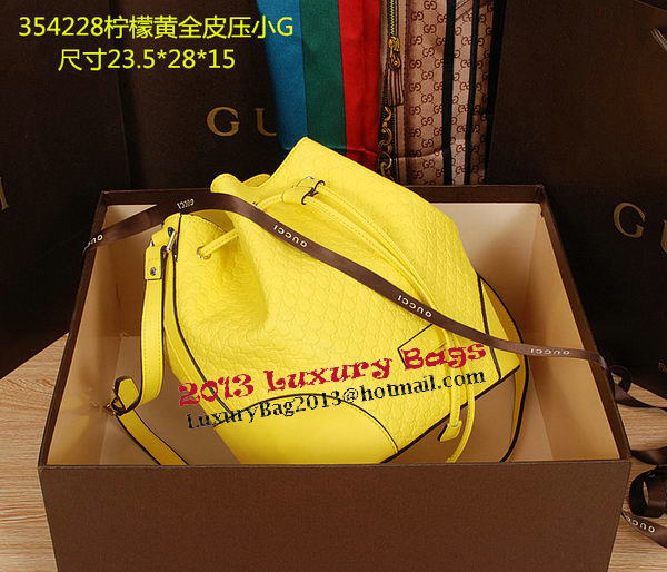 Gucci Guccissima Leather Bucket Bag 354228 Yellow