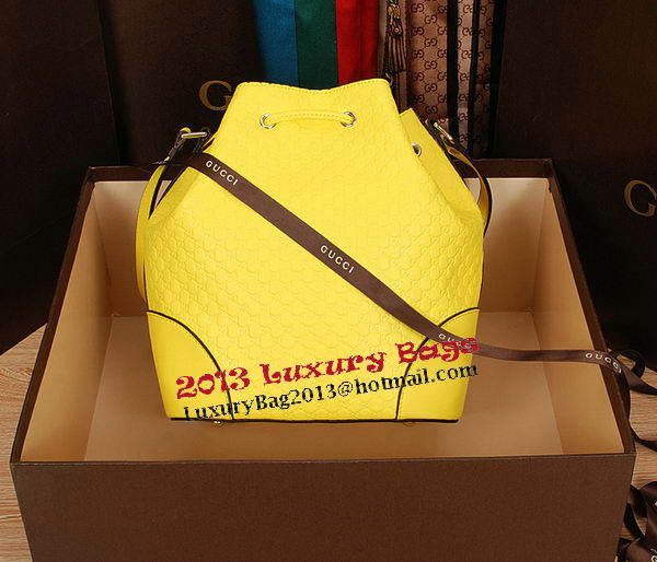 Gucci Guccissima Leather Bucket Bag 354228 Yellow