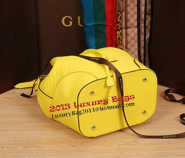 Gucci Guccissima Leather Bucket Bag 354228 Yellow