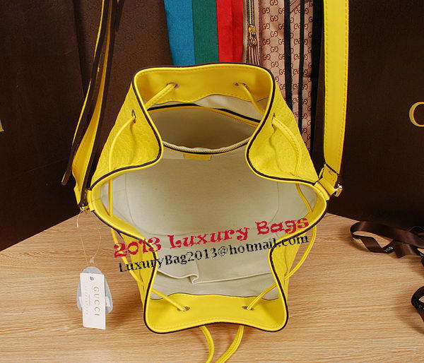 Gucci Guccissima Leather Bucket Bag 354228 Yellow