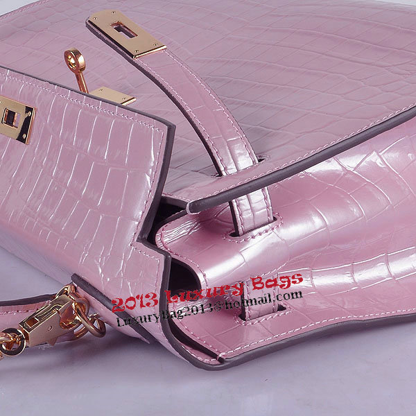 Hermes Birkin 28CM Tote Bags Lavender Iridescent Croco Leather Gold