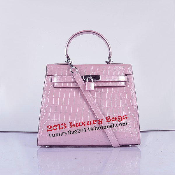 Hermes Birkin 28CM Tote Bags Lavender Iridescent Croco Leather Silver