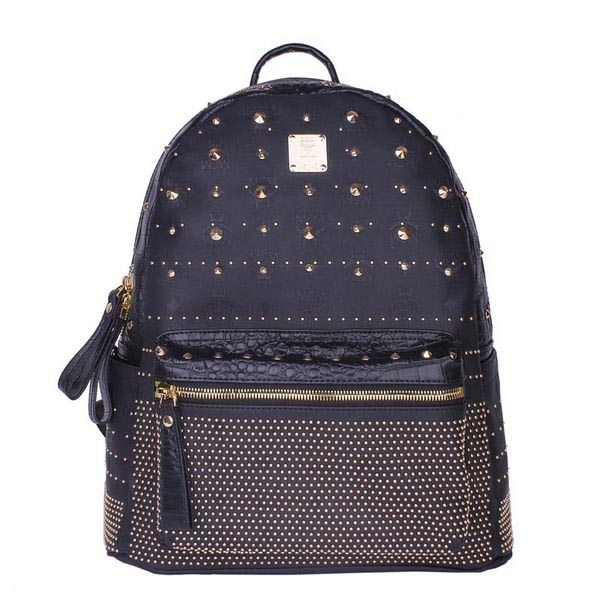 MCM Armour Medium Backpack Snake Leather MC2095 Black