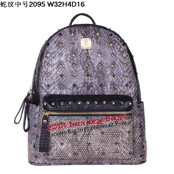 MCM Armour Medium Backpack Snake Leather MC2095 Grey