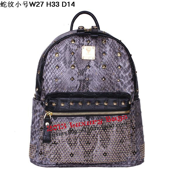 MCM Armour Small Backpack Snake Leather MC2095S Grey