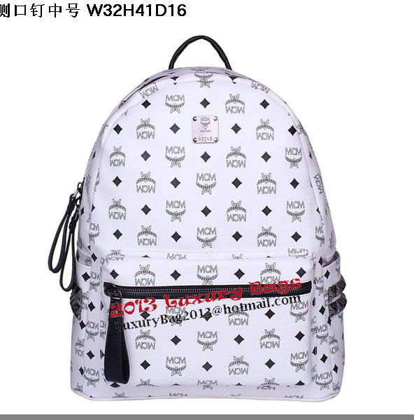 MCM Medium Stark Backpack MC2446 White