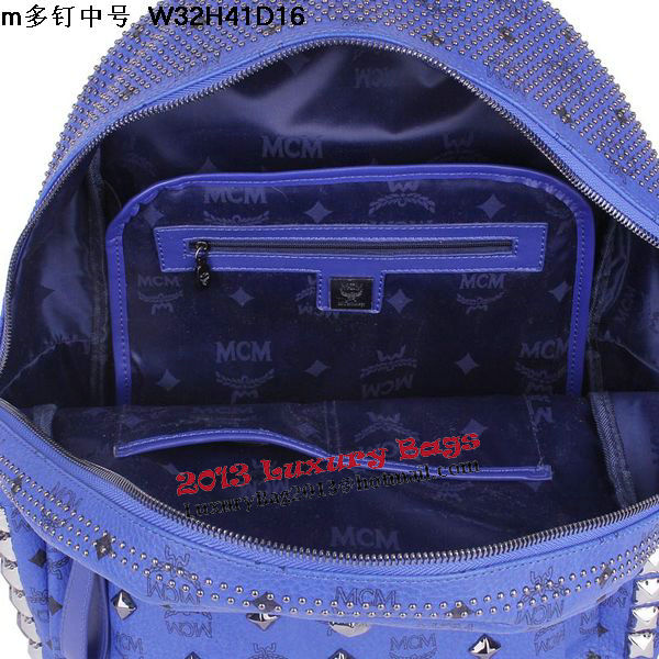 MCM Medium Stark Front Studs Backpack MC4237 Blue