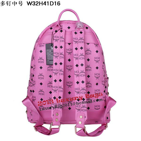 MCM Medium Stark Front Studs Backpack MC4238 Rosy