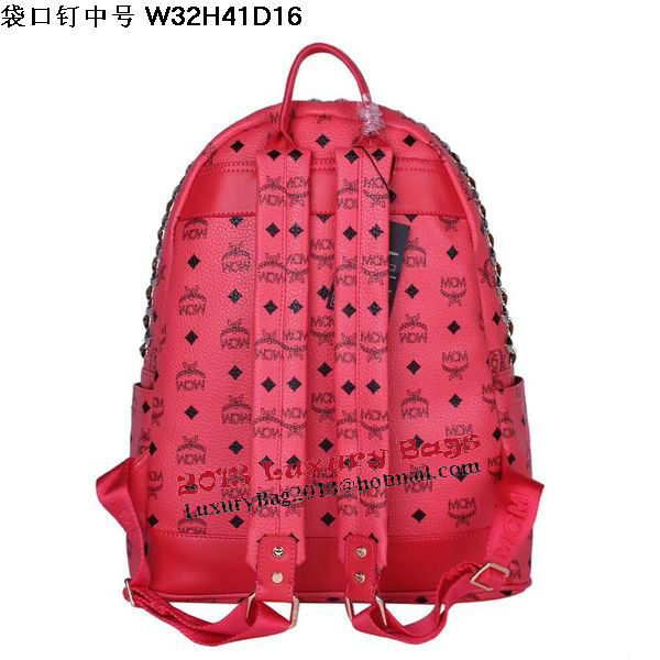 MCM Medium Top Studs Backpack MC4232 Red