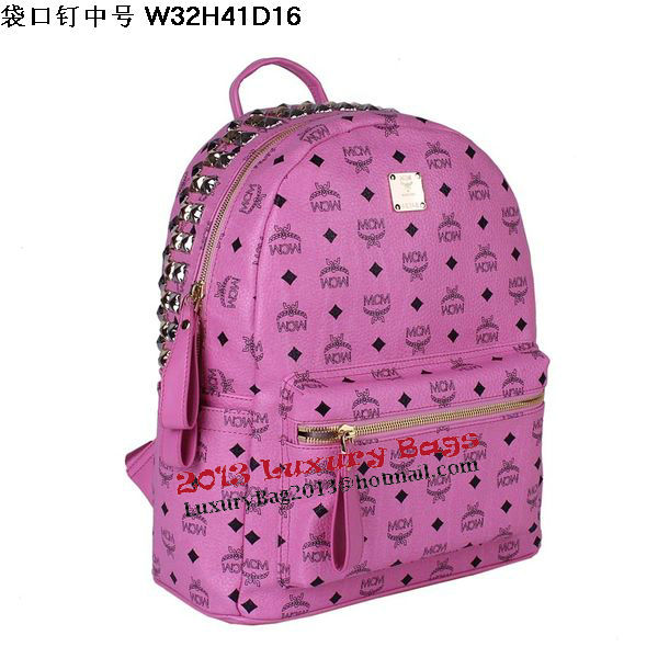 MCM Medium Top Studs Backpack MC4232 Rosy