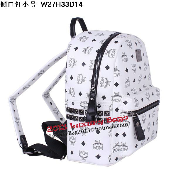 MCM Small Stark Backpack MC2446S White