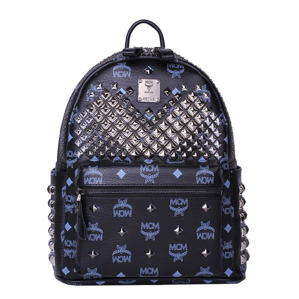 MCM Small Stark Front Studs Backpack MC4237S Black