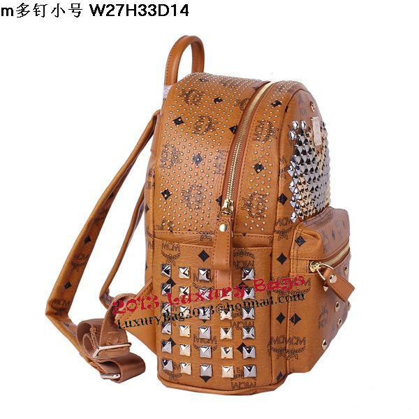 MCM Small Stark Front Studs Backpack MC4237S Wheat