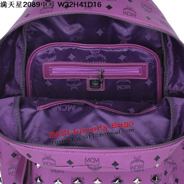 MCM Stark Studded Medium Backpack MC2089 Purple