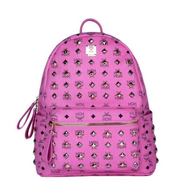 MCM Stark Studded Medium Backpack MC2089 Rosy