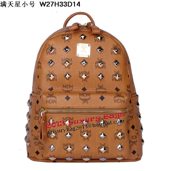 MCM Stark Studded Small Backpack MC2089S Wheat