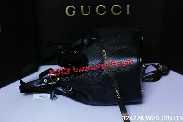 Gucci 354228 Black Calf Leather Bucket Bag