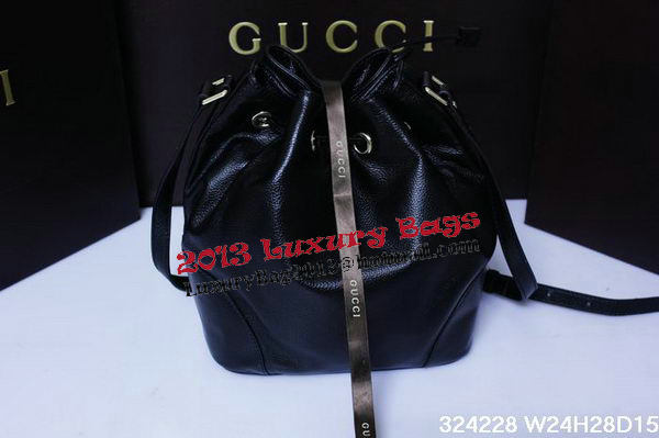 Gucci Calf Leather Bucket Bag 354228 Black