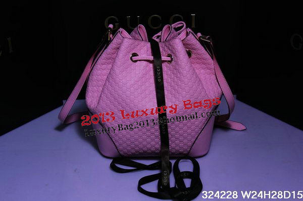 Gucci Guccissima Leather Bucket Bag 354228 Pink