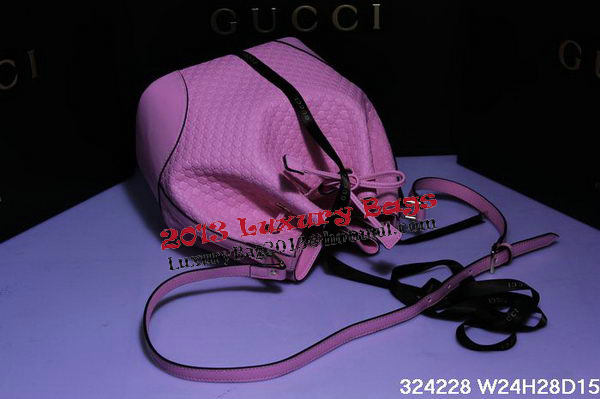 Gucci Guccissima Leather Bucket Bag 354228 Pink