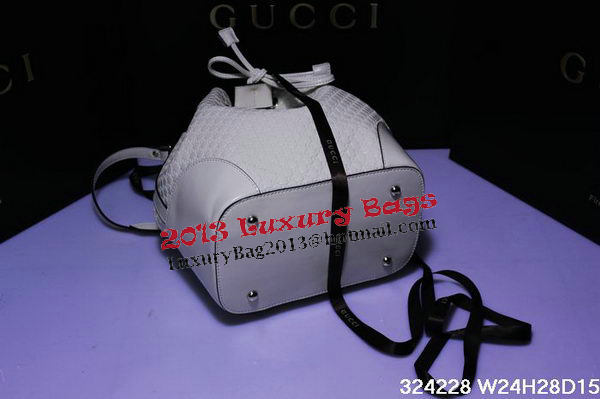 Gucci Guccissima Leather Bucket Bag 354228 White