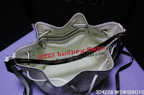 Gucci Guccissima Leather Bucket Bag 354228 White