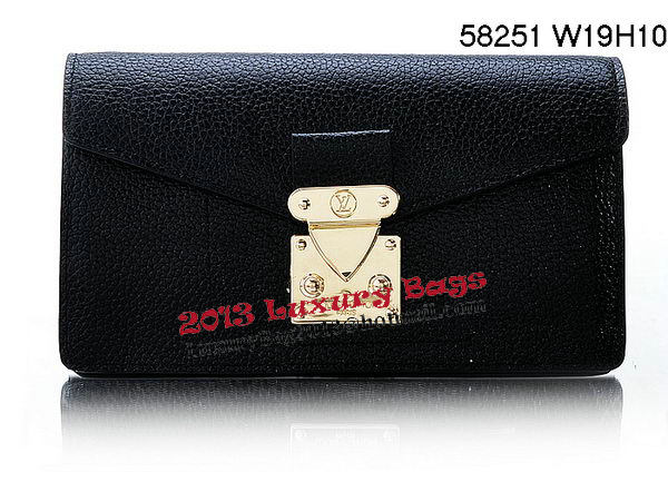 Louis Vuitton Veau Cachemire Leather Dauphine Wallet M58251 Black