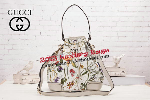 Gucci GG Drawstring Sling Shoulder Bag 179019 White