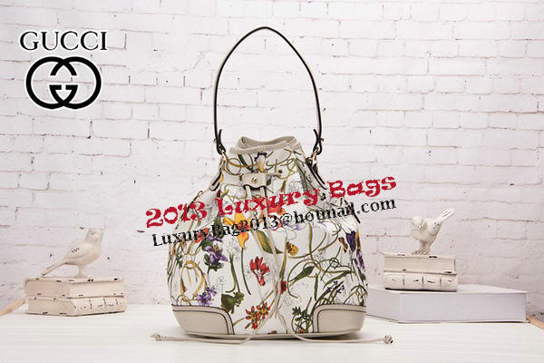 Gucci GG Drawstring Sling Shoulder Bag 179019 White