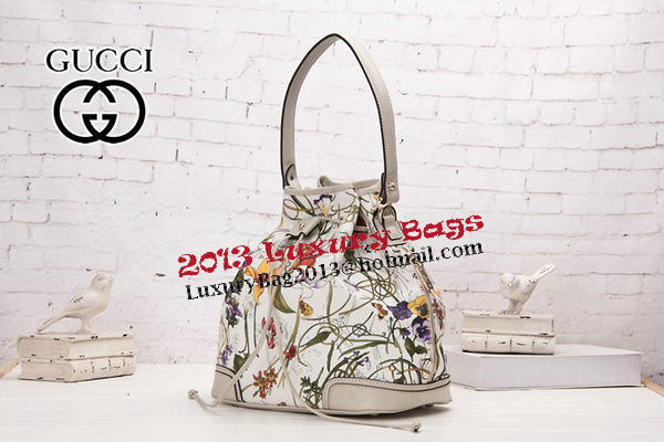 Gucci GG Drawstring Sling Shoulder Bag 179019 White