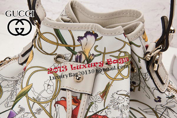 Gucci GG Drawstring Sling Shoulder Bag 179019 White