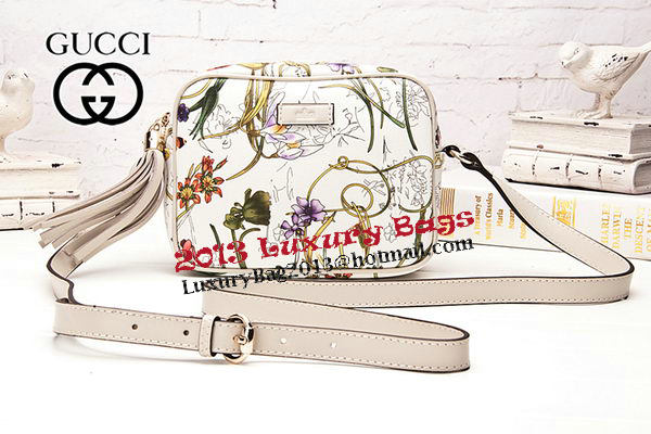 Gucci Soho Disco Bag Flora Leather 308364 White