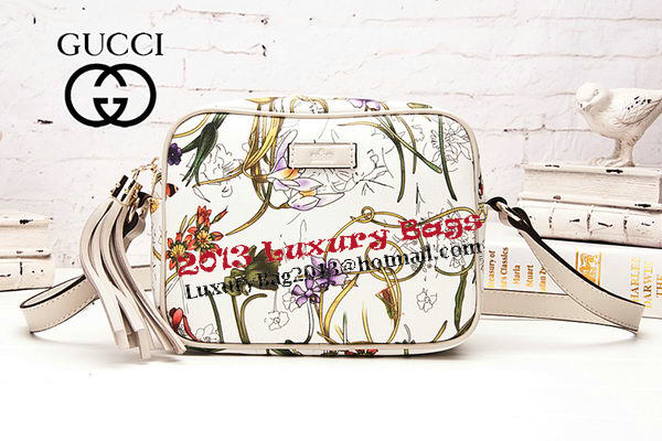 Gucci Soho Disco Bag Flora Leather 308364 White