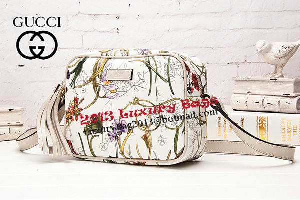 Gucci Soho Disco Bag Flora Leather 308364 White
