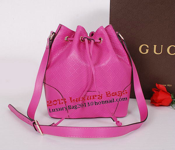 Gucci Bright Diamante Leather Bucket Bag 354228 Rosy