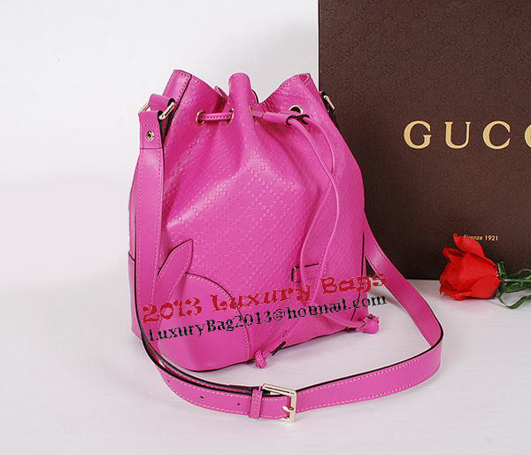 Gucci Bright Diamante Leather Bucket Bag 354228 Rosy