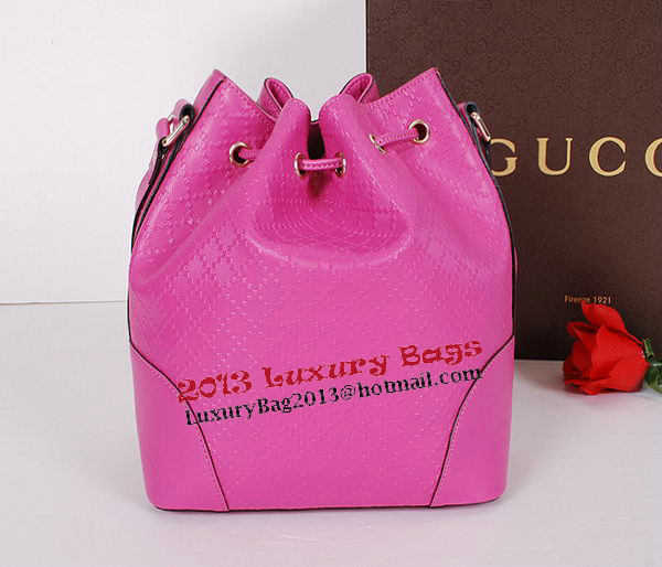 Gucci Bright Diamante Leather Bucket Bag 354228 Rosy